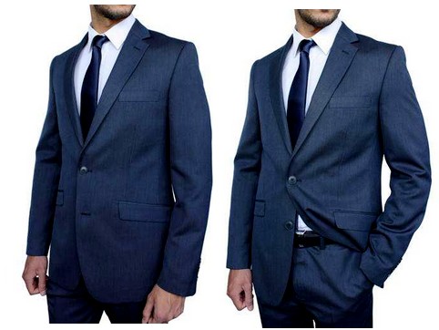 Chemise avec costume bleu deals